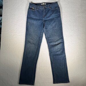 Levis Womens 512 Perfectly Slimming Straight Leg Jeans Blue Mid Rise 10M 30x32